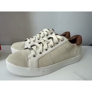 COACH Paddy Women's Sneakers US 9.5B Beige/Cream Low Top Suede Lace Up A01987